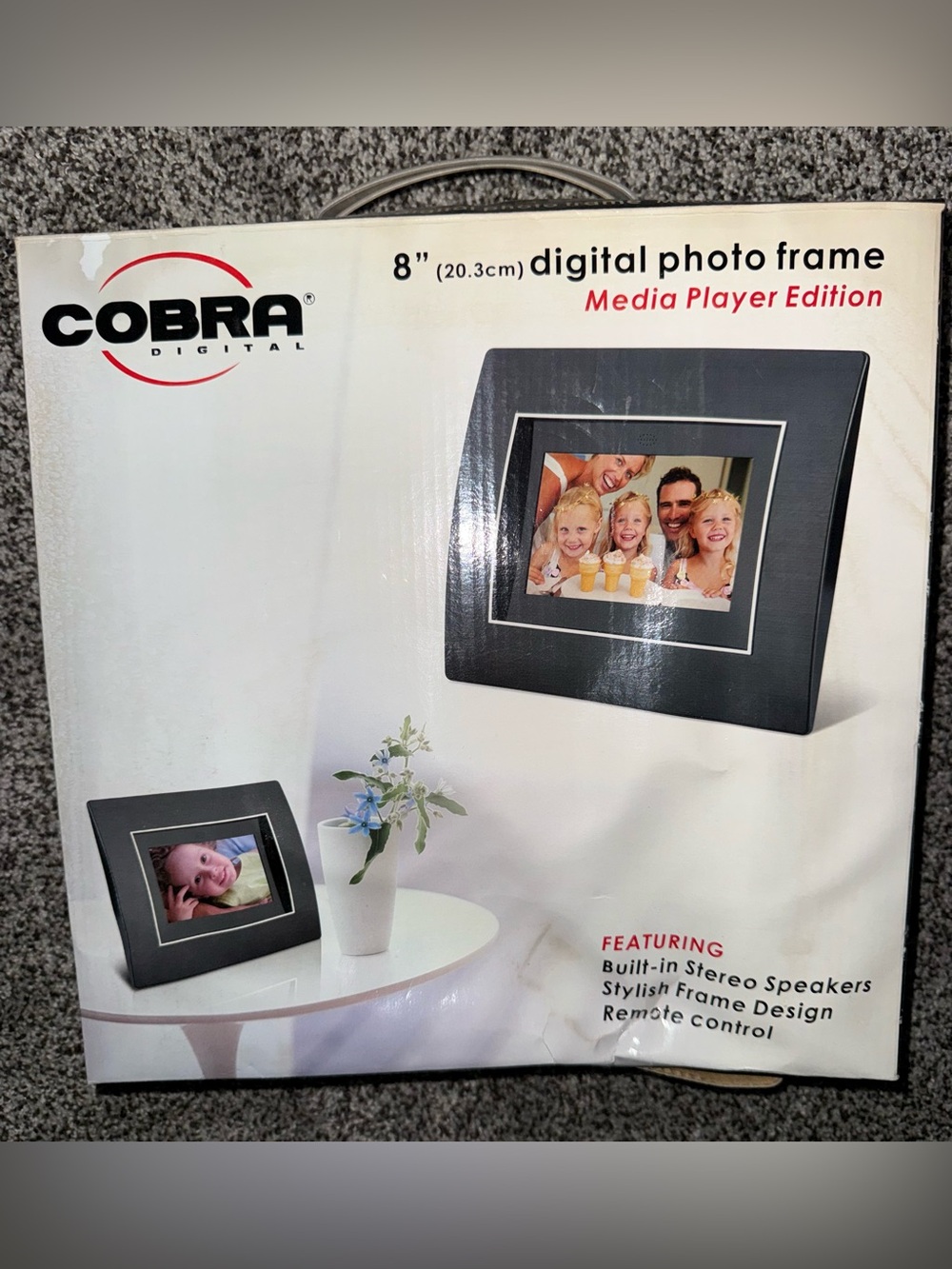 8" Black Digital Photo Frame Media Player